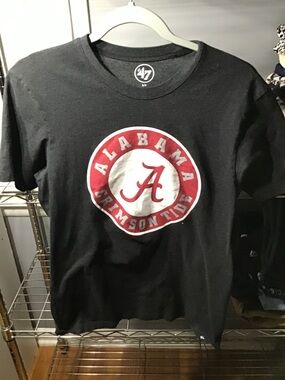 47 Black T-shirt with Red and White Alabama Graphic